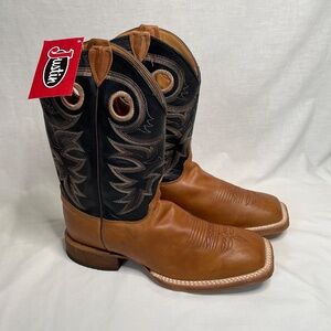 Justin Men's 10 EE Caddo BENT RAIL Western SQUARE TOE Boot Copper Brown BR740